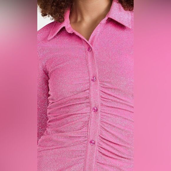 Good American Mini Gray Dress  Sparkle Long Sleeve Shirt  Size 2 - Picture 5 of 13